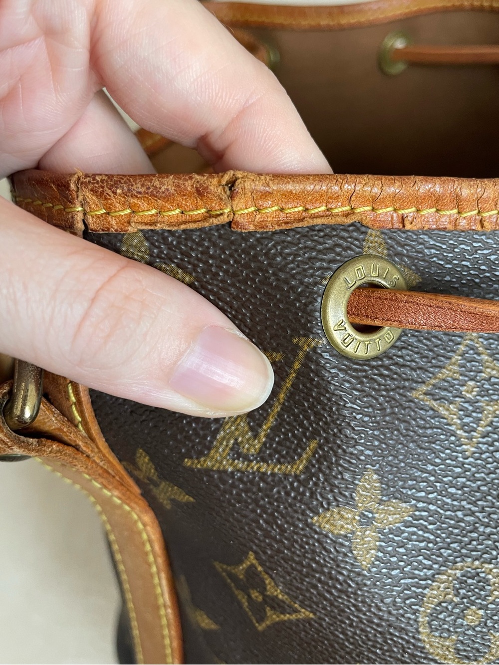 Vintage 1995 Louis Vuitton Petite Noe Monogram Canvas Bucket Bag Shoulder Bag - Picture 16 of 17